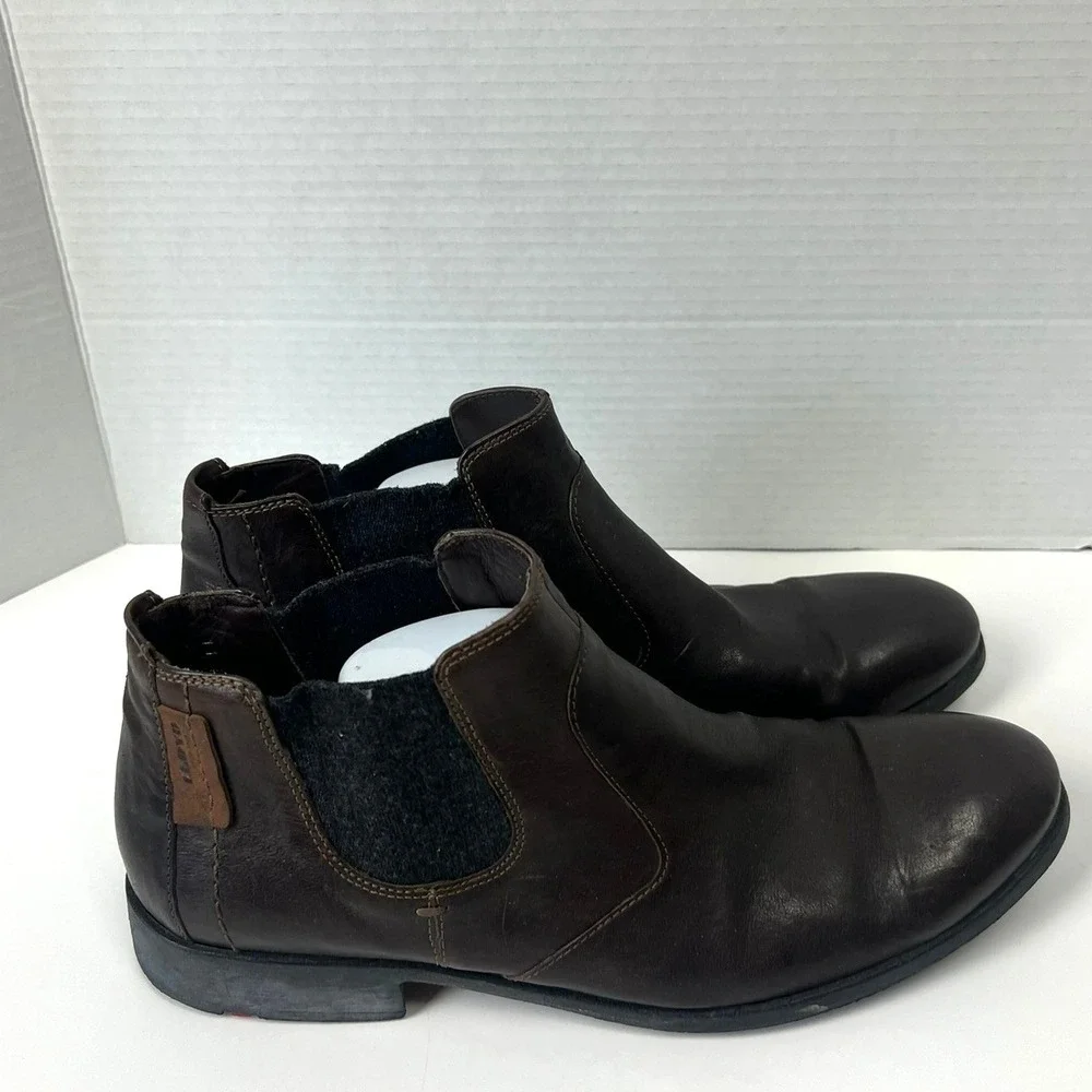 Lloyd Memphis Mens Dark Brown Leather Chelsea Ankle Boots Sz 11 Preppy City Chic